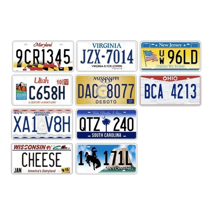 US State Standard Vehicle License Plate price
